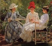 Edmund Charles Tarbell In a Garden oil painting on canvas